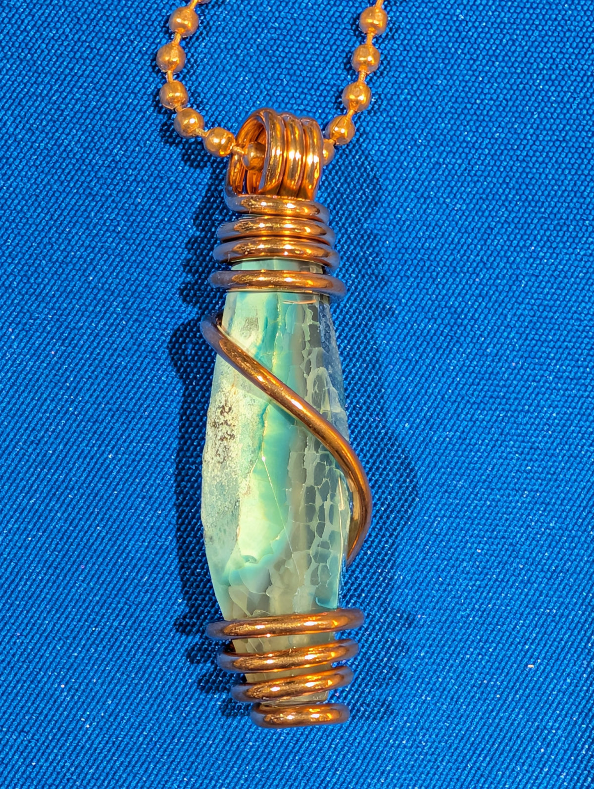 Agate Copper Wrapped Necklace