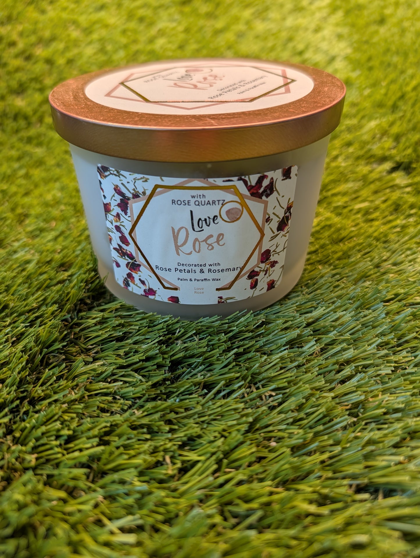 Candles- Herb-Gems /Rose Quartz/Love Rose