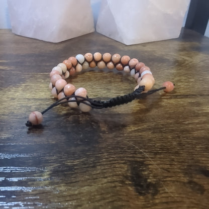 Orange Aventurine Double Row Adjustable Bracelet