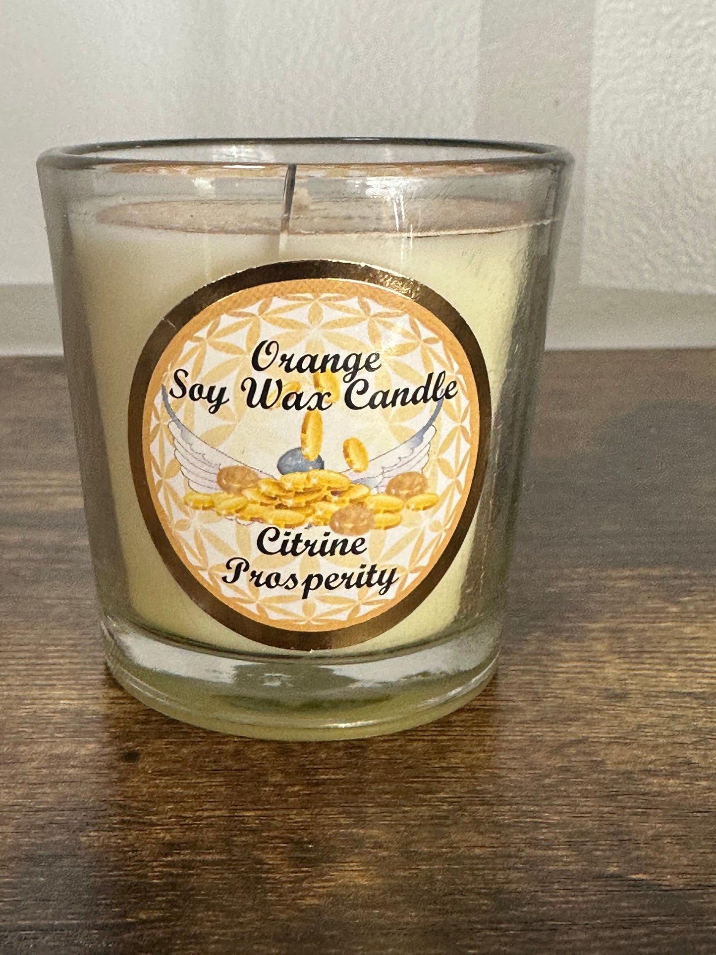Soy Wax Candle - Orange - Citrine - Prosperity