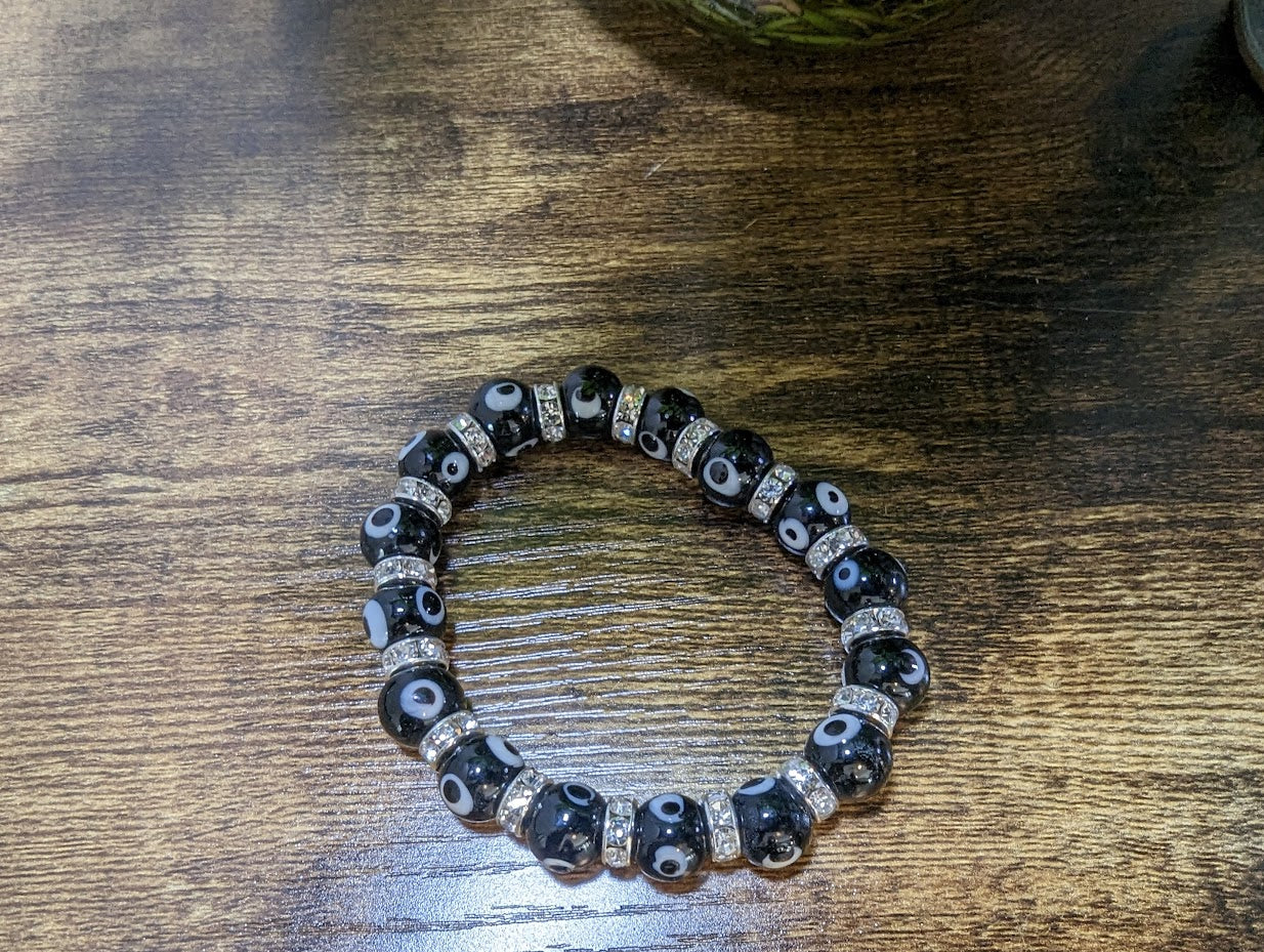 Glass - Black Evil Eye Protection Bracelet