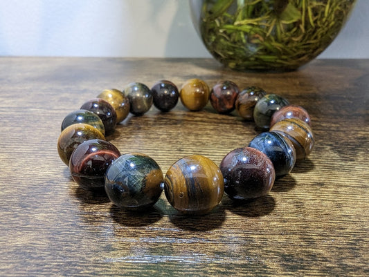 Tri color/Tiger Eye 12mm Bracelet