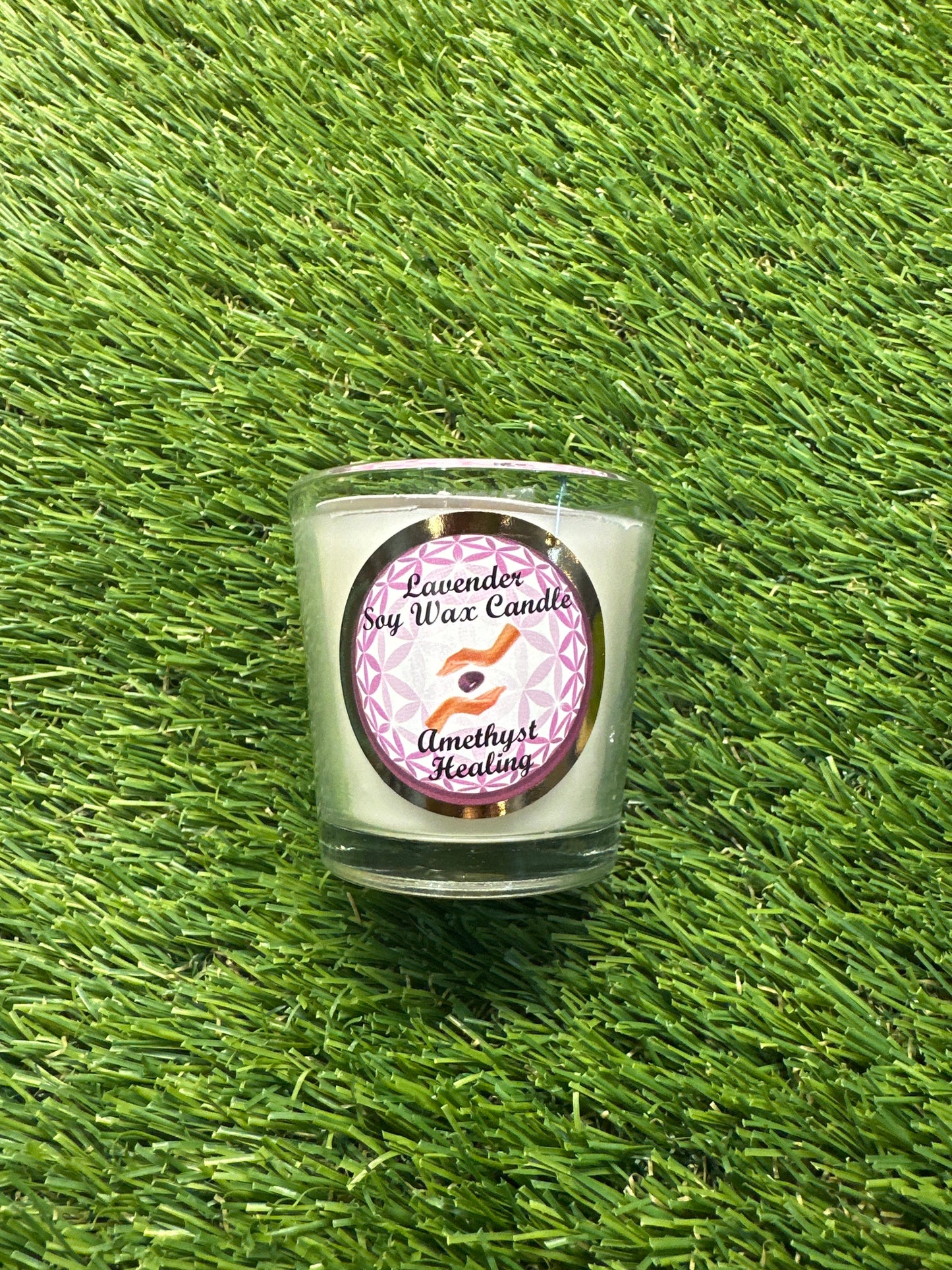 Soy Wax Candle-Lavender - Amethyst - Healing