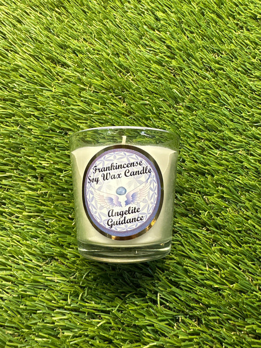 Soy Wax Candle- Frankincense - Angelite - Guidance