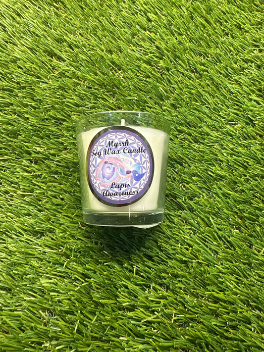 Soy Wax Candle- Myrrh - Lapis  - Awareness