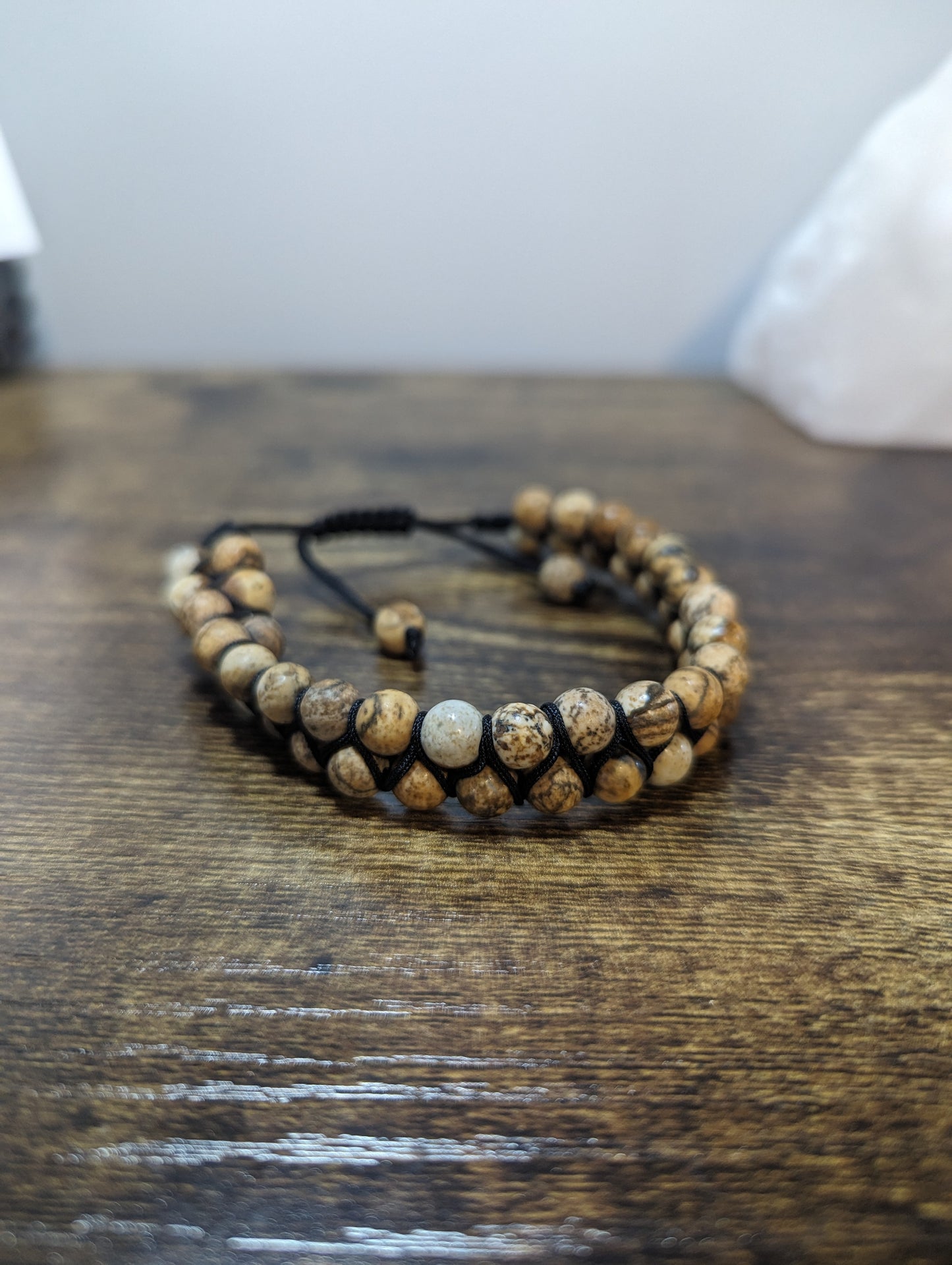 Picture Jasper Double Row Adjustable Bracelet
