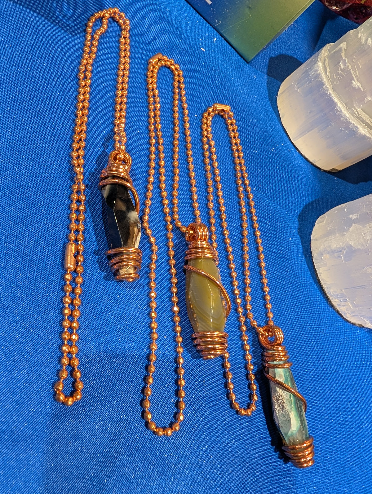 Agate Copper Wrapped Necklace