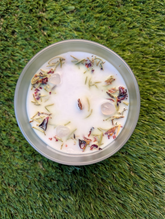 Candles- Herb-Gems /Rose Quartz/Love Rose