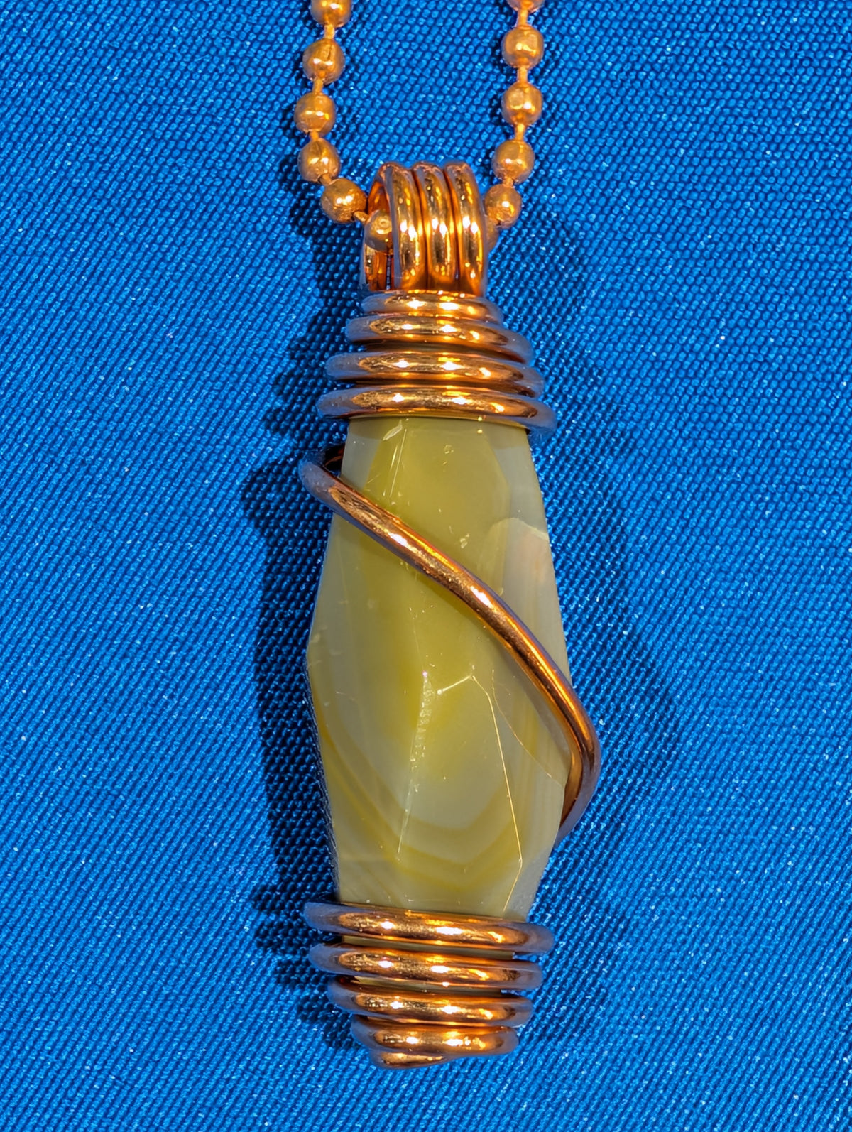 Agate Copper Wrapped Necklace