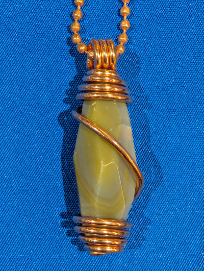 Agate Copper Wrapped Necklace