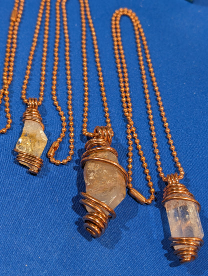 Copper Wrapped Gemstone Necklace
